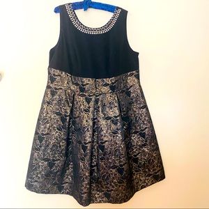 Size 20 | Black and Gold Jeweled Cocktail Dress